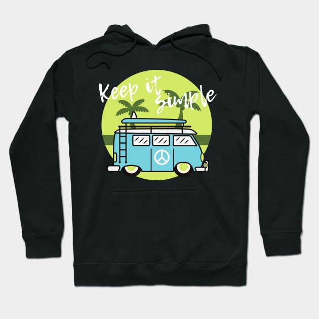 Keep it simple green design for van lifers and van enthusiasts Hoodie by BlueLightDesign